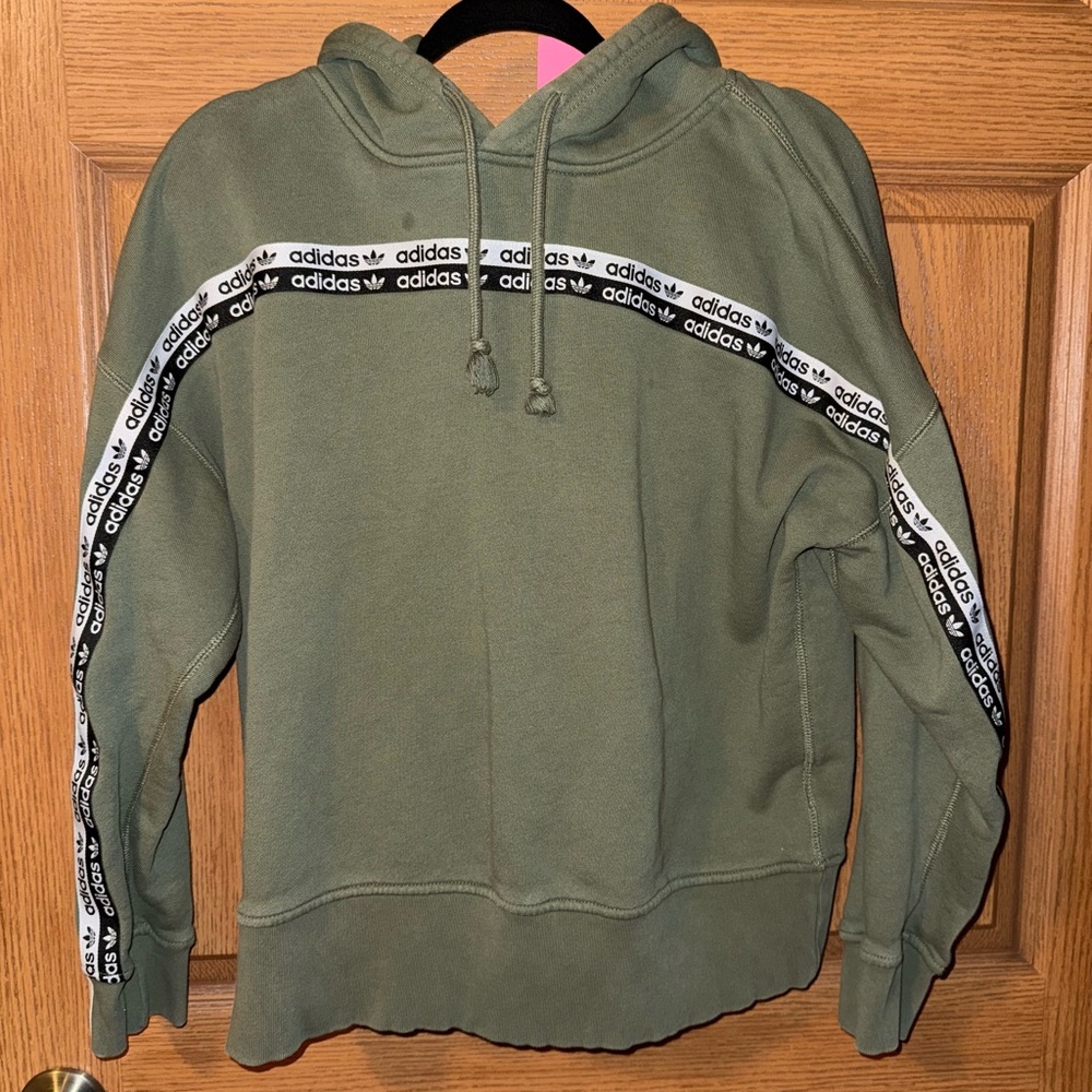 Adidas Women’s Olive Hoodie with Logo Tape